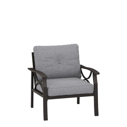 All Weather Armchairs With Cushions, Sculptural Design (Set of 2) - Gray / Khaki