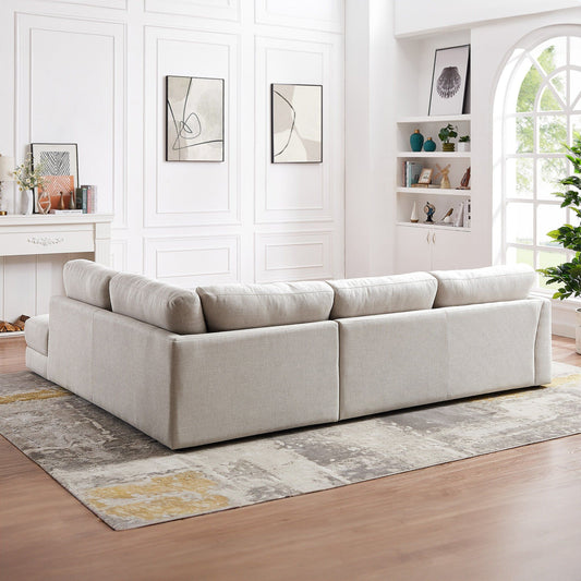 Glander - Cozy Sectional Sofa Right Facing - Cream