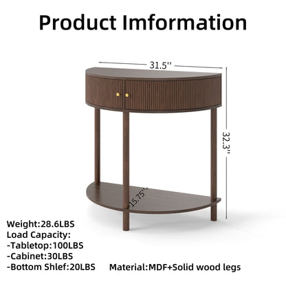 Demi Lune - Console Table With 2 Storage Drawers
