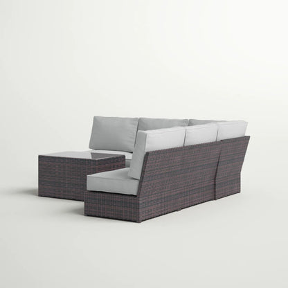 Modular 4 Person Outdoor Seating Group With Cushions - Espresso