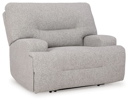 Acklen Place - 2 Pc. - 3-Piece Power Reclining Sectional Sofa With Raf Chaise, Wide Seat Power Recliner - Pewter