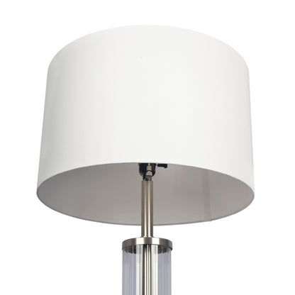 Nimbus - Floor Lamp With 3 Way Rotary Switch Clear Body Base - Silver Gray / White