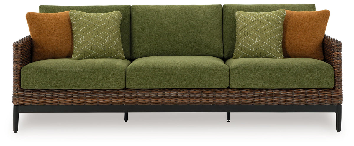 Horizon Hall - Sofa With Cushion - Brown / Green