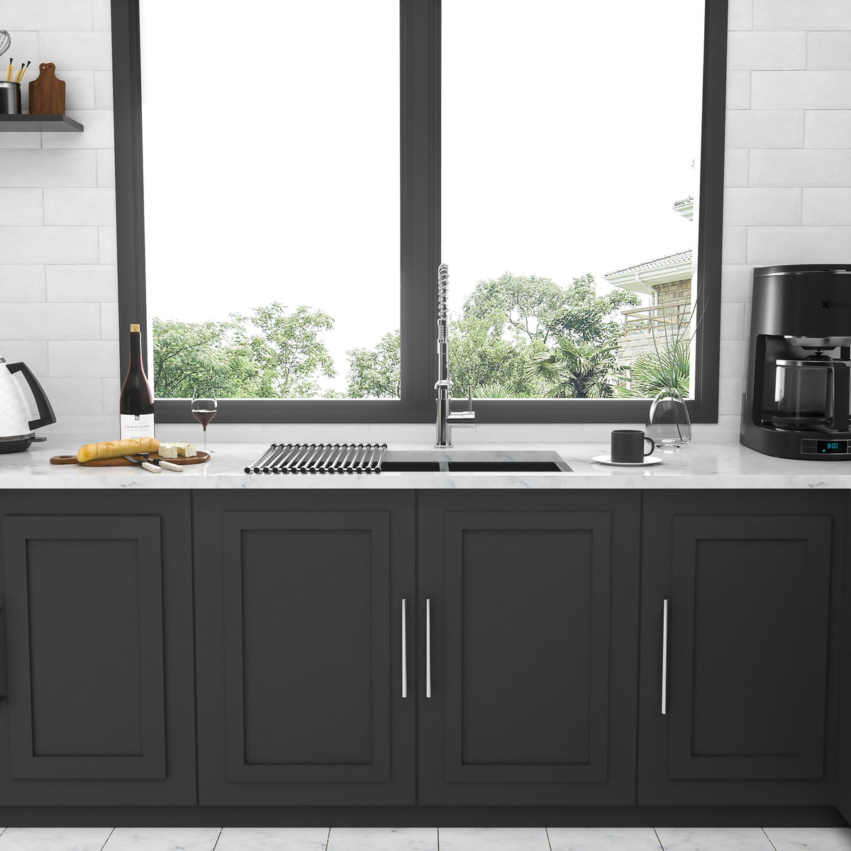 Modern Double Bowl Undermount Kitchen Sink 50 / 50 Design Stainless Steel