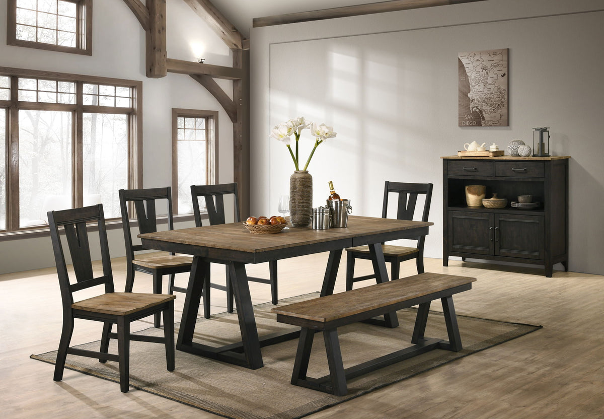 Harper - Dining Bench - Brushed Brown / Pecan