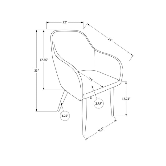Dining Side Chair, Upholstered For Dining Room, Contemporary & Modern (Set of 2)