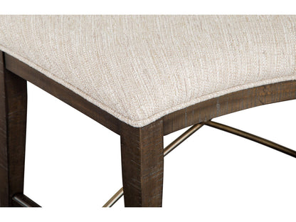 Westley Falls - Curved Bench With Upholstered Seat - Graphite
