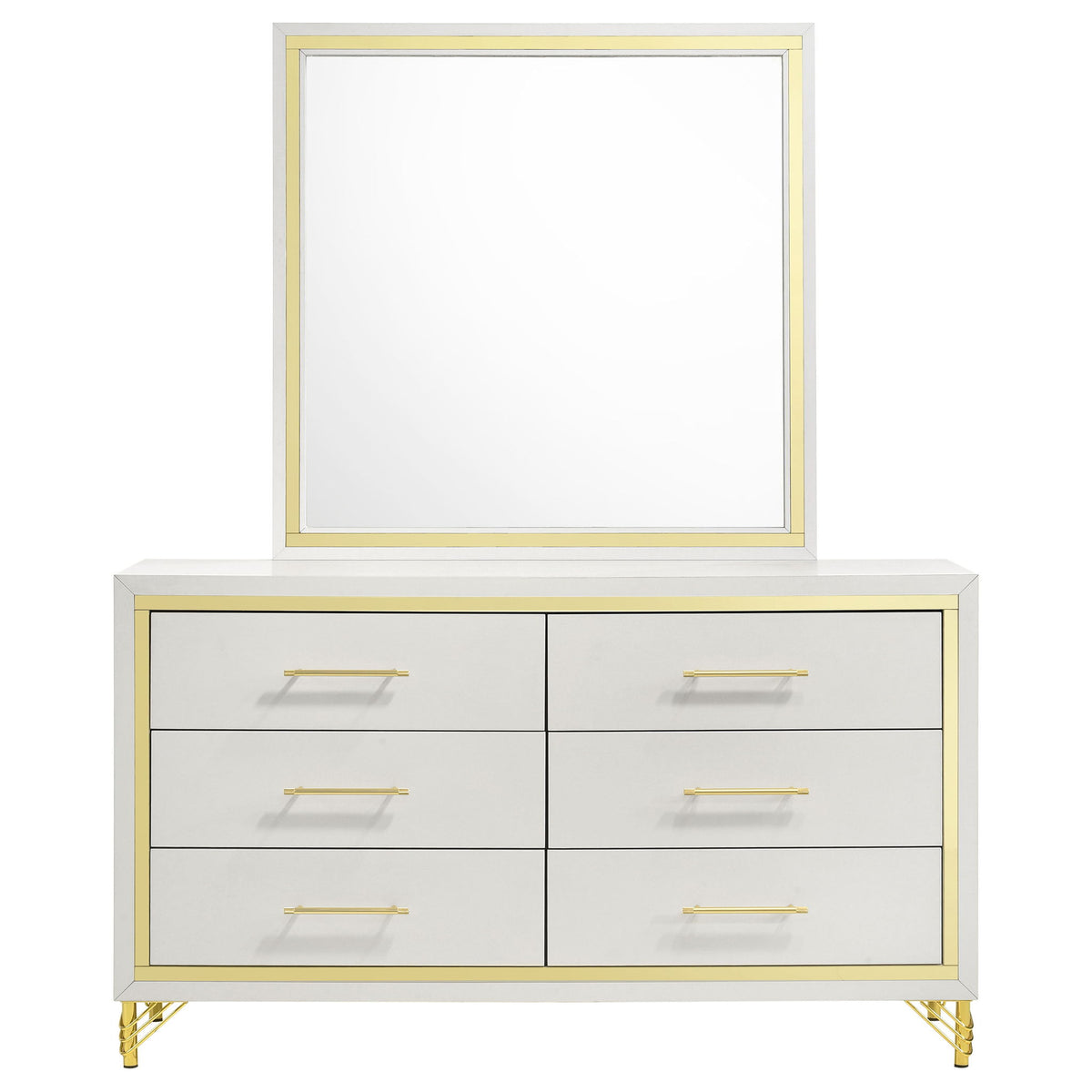 Malcolm - 6 Drawer Dresser With Mirror - White
