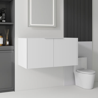 Floating Bathroom Vanity Cabinet With Soft Close Double Doors, Spacious Interior Storage, Wall Mounted, Cabinet Only