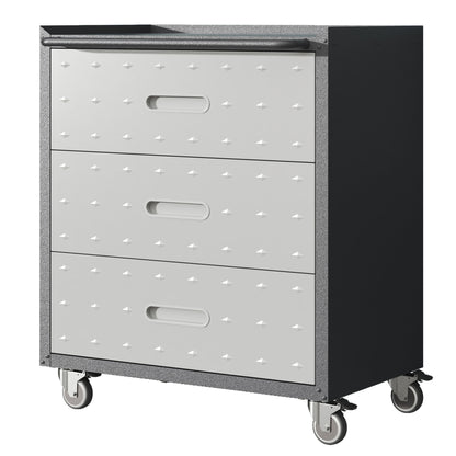 Heavy Duty Metal Storage Cabinet With Wheels 3 Drawer Tool Cabinet For Garage, Office, And Home Organizer Solutions