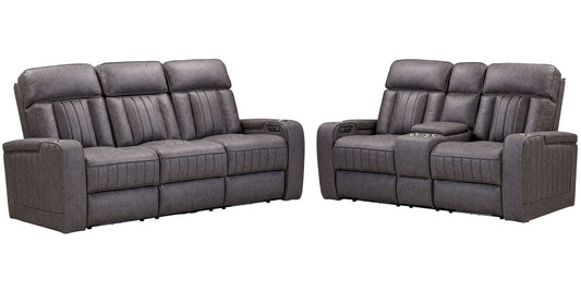 Equinox - Fabric Power Reclining Sofa And Loveseat - Mercury
