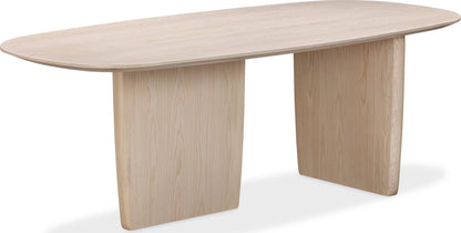 Liv - Ash Wood Oval Dining Table - White Sand