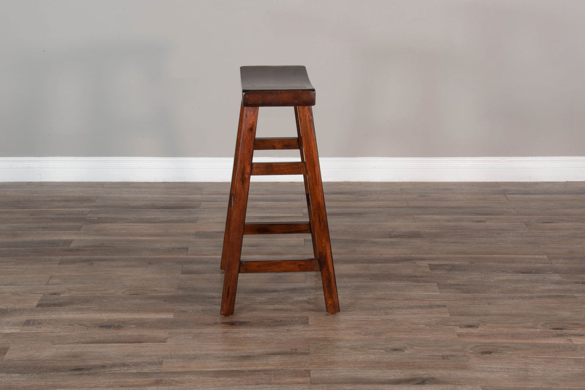 Santa Fe - 30" Saddle Seat Stool With Wood Seat (Set of 2) - Dark Chocolate