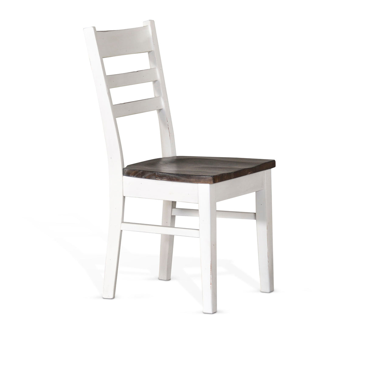 Carriage House - Wood Ladderback Dining Chair (Set of 2) - Cottage White / Europen Dark