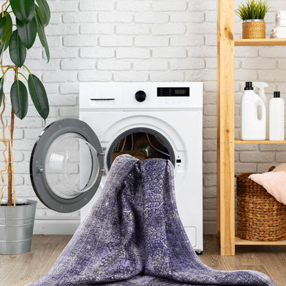 Maval - 6' X 9' Washable Area Rug - Anthracite