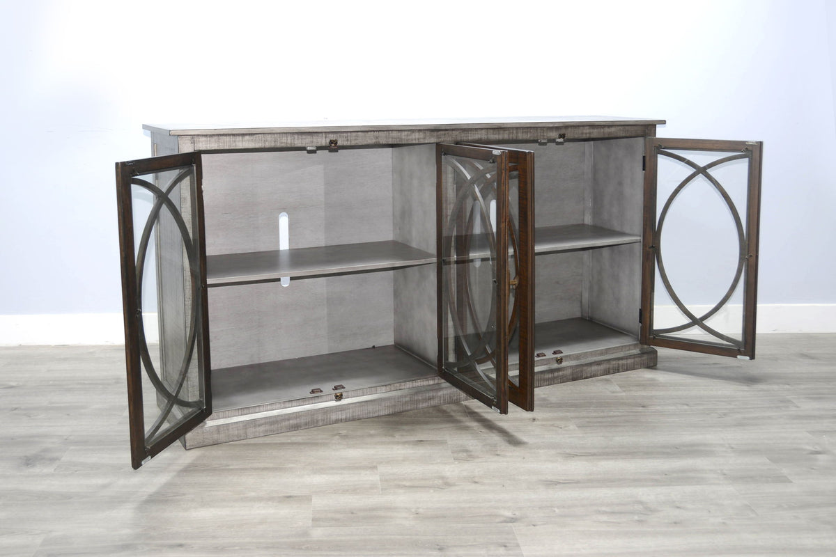 Homestead Hills - Media Console - Tobacco Leaf / Alpine Gray