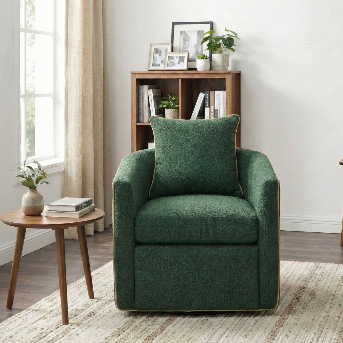 Swivel Accent Chair, Rotating Base, For Living Room