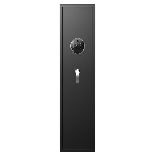 Large Capacity Quick Access Fingerprint Gun Safe, 4 - 5 Gun Biometric Metal Rifle Gun Security Cabinet Safe Locker - Black