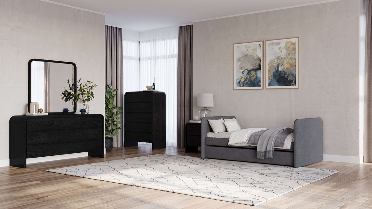 Elora - Five Drawer Chest - Jet Black Ash