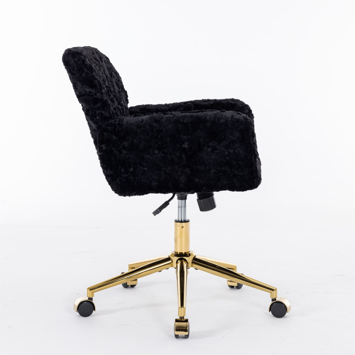 Office Chair, Artificial Rabbit Hair Home Office Chair With Metal Base, Adjustable Desk Chair Swivel Office Chair, Vanity Chair