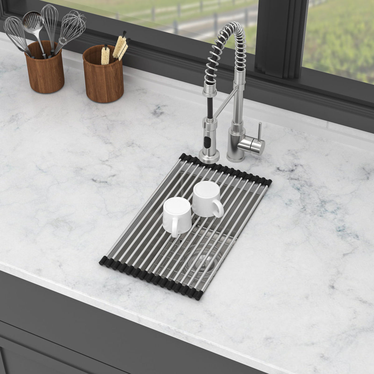 Undermount Steel Kitchen Sink, Deep Single Bowl Basin