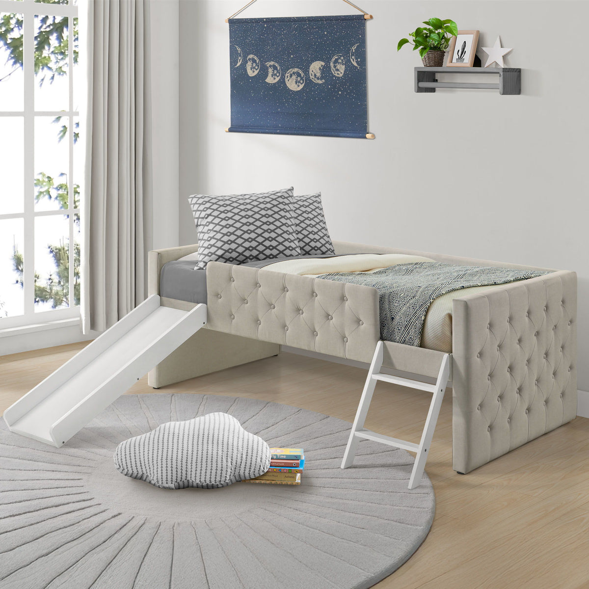 Addyson - Twin Loft Bed - Fog