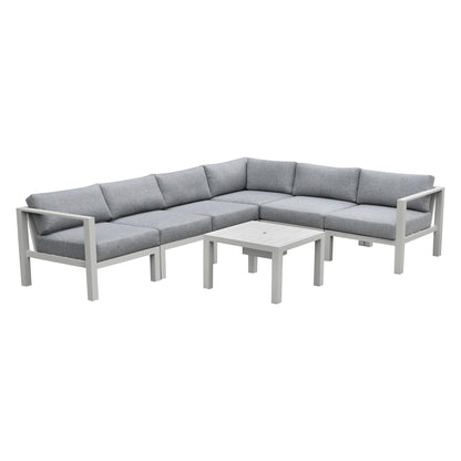 Nash - 6 Piece Outdoor Seating Sectinal And Table - Buff