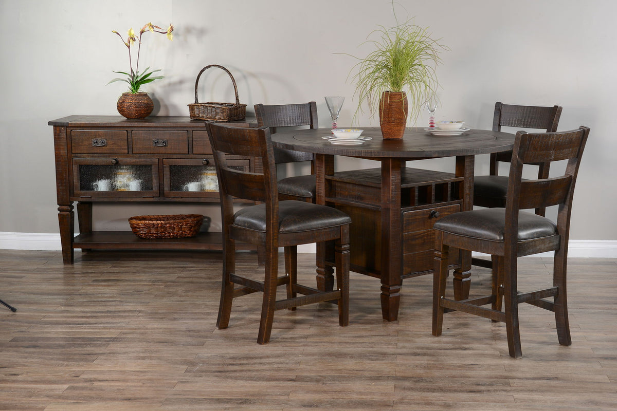 Homestead - Round Counter Height Dining Table - Tobacco Leaf
