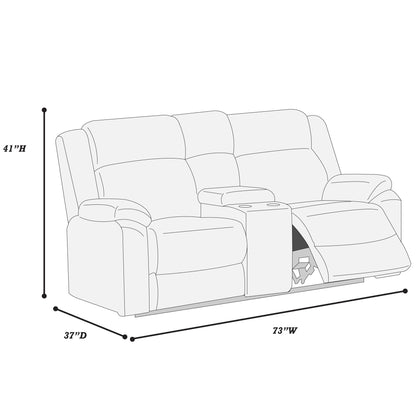 Motion Loveseat With Console Reclining Couch Plush Textured Seat - Smoke