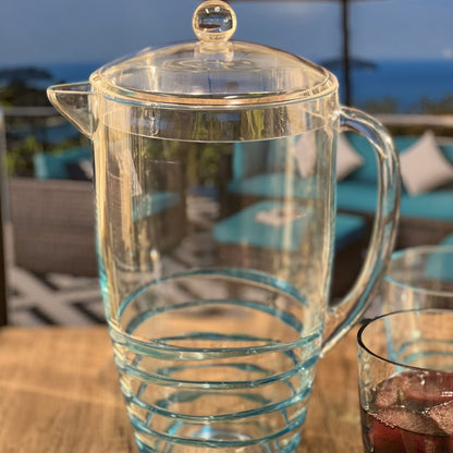 Swirl Unbreakable Plastic Water Pitcher With Lid And Spout