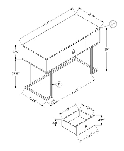 Computer Desk For Home Office, Glossy, Storage Drawer