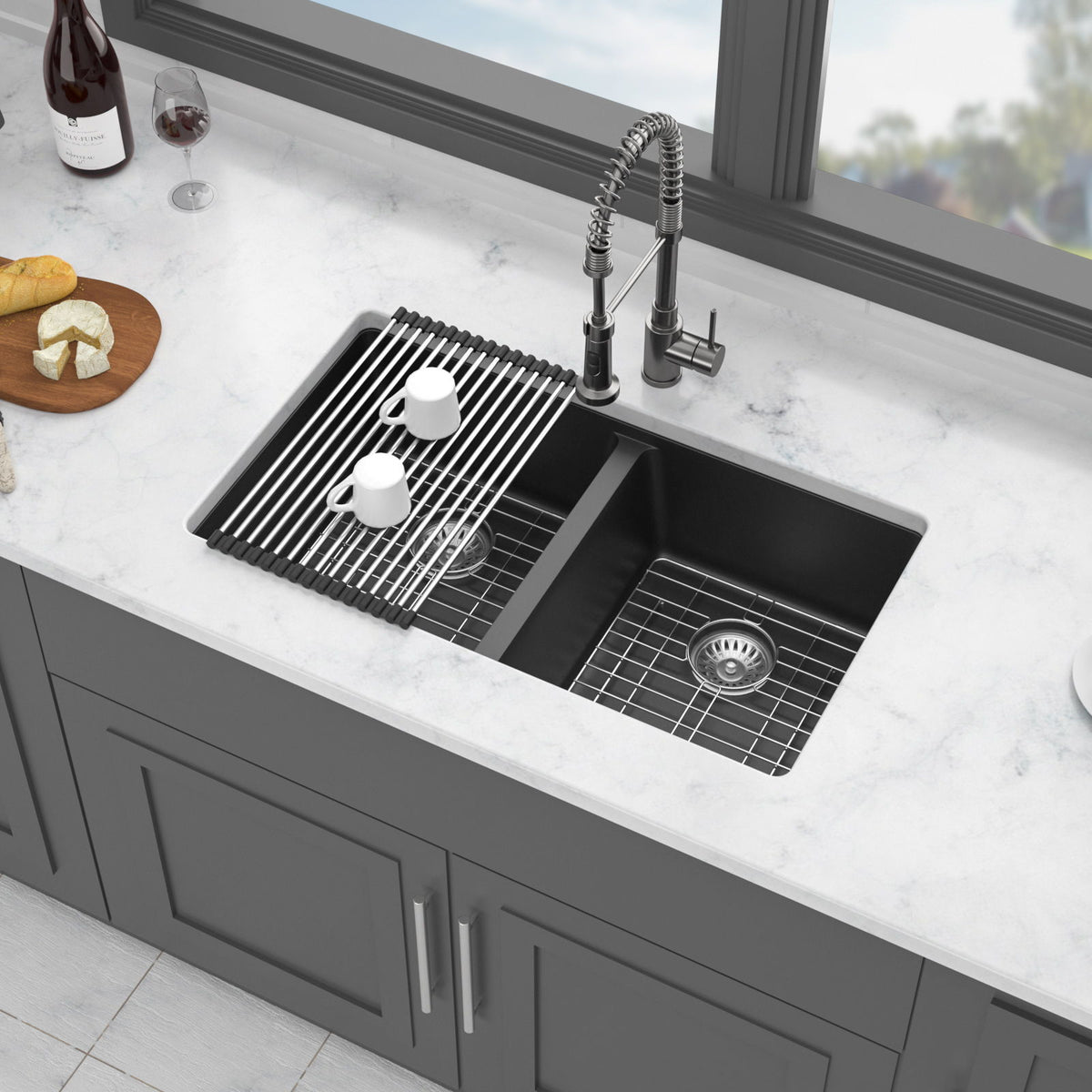 Granite Composite Double Bowl Undermount Kitchen Sink