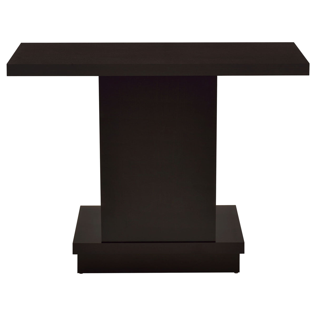 Fiona - Pedestal Console Table With Geometric Design - Cappuccino
