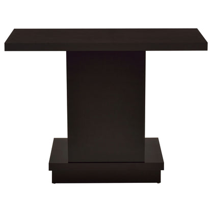 Fiona - Pedestal Console Table With Geometric Design - Cappuccino