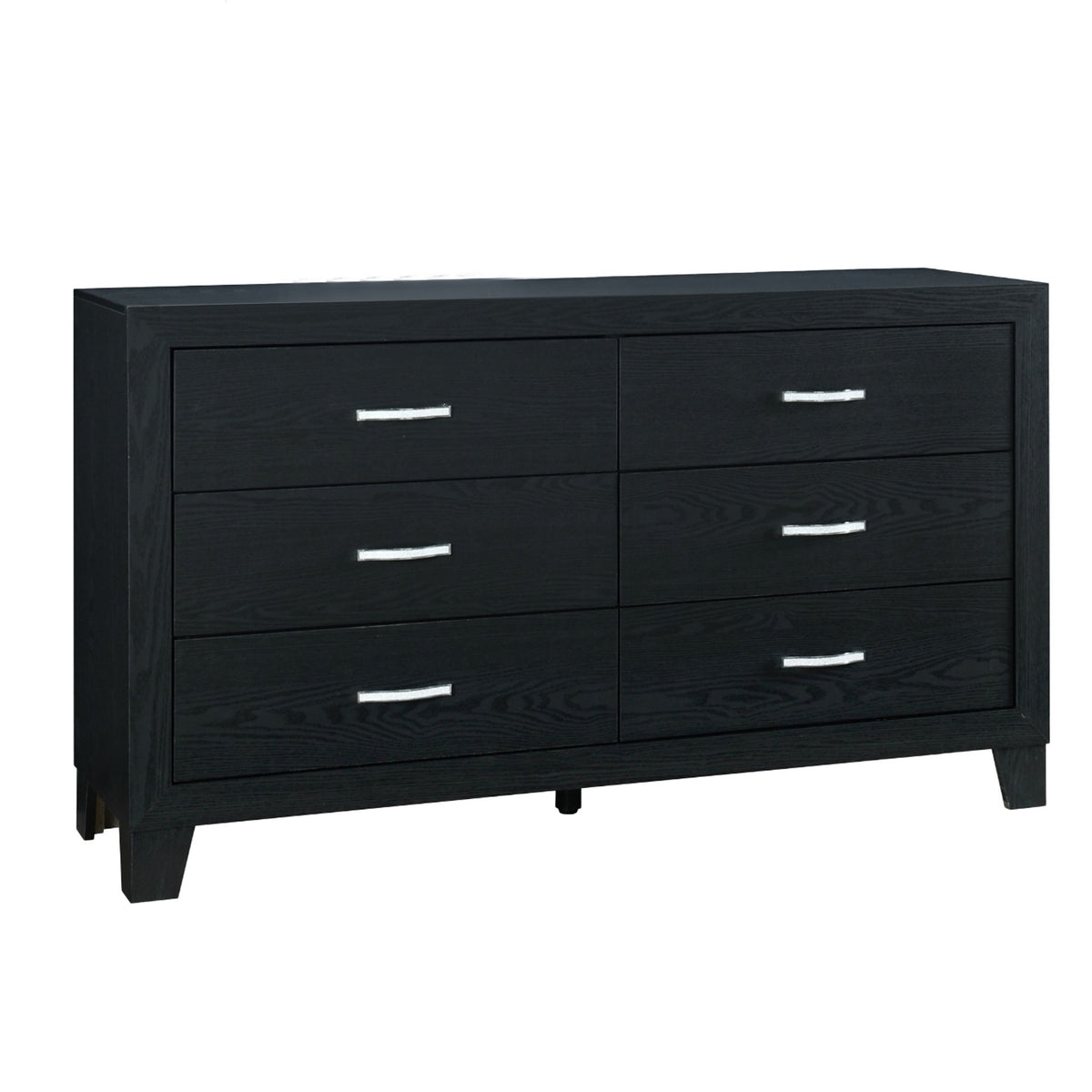 Carlos - 5 Pieces Queen Bedroom Set, Modern Design - Black