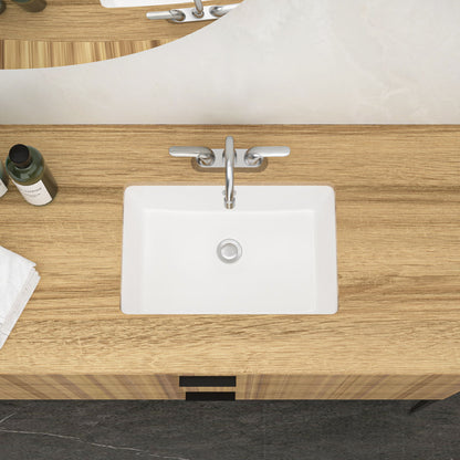 Modern Ceramic Rectangular Undermount Bathroom Sink With Overflow