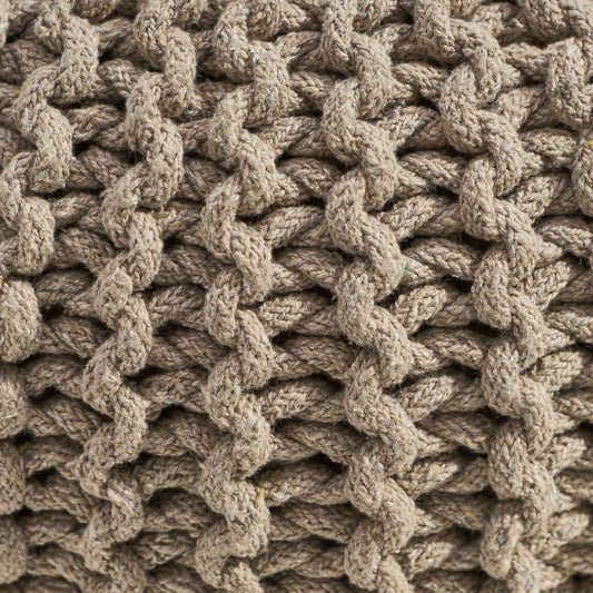 Moro - Knitted Round Pouf With Pumpkin Shape