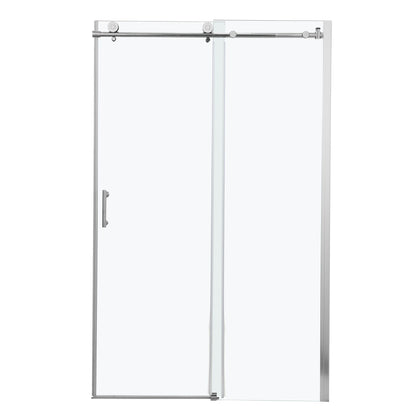 Single Sliding Bypass Shower Door Enclosure With Tempered Glass