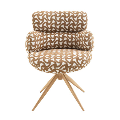 Lrna - Side Chair With Swivel - Brown / Natural