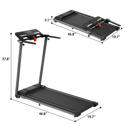 Folding Walking Pad Treadmill For Home With Incline 0.5 7.5Mph - Black