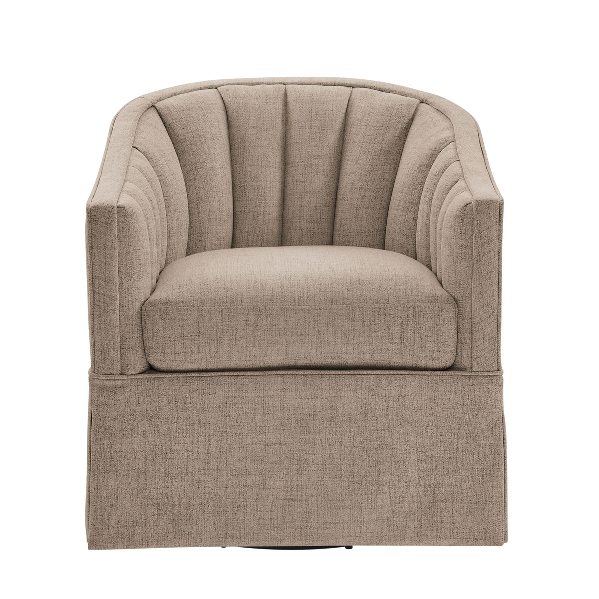 Solitude - Skirted Swivel Accent Chair With Hemp Like