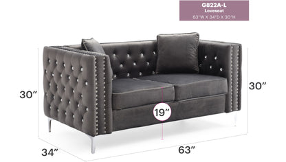 Elegant Track Arm Loveseat