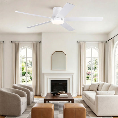 Flush Mount Ceiling Fan With Light