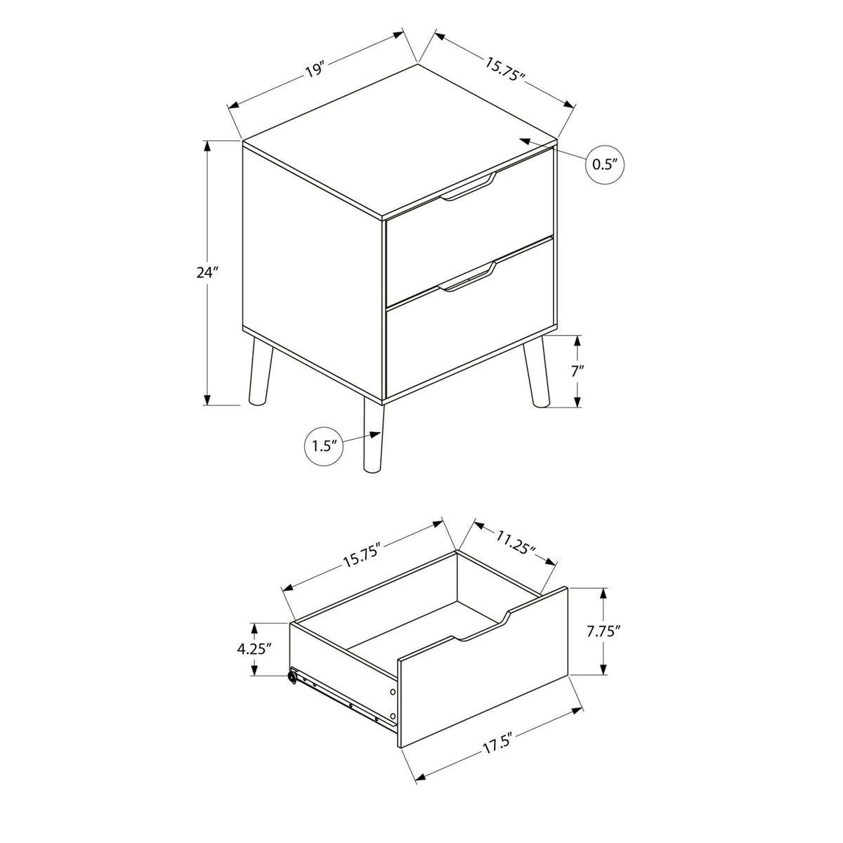 Modern Accent Table With Storage Drawers