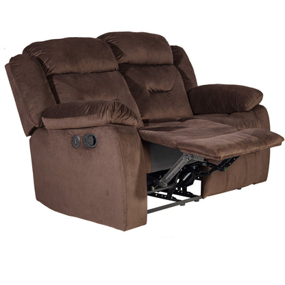 Modern Loveseat With Pillow Arms, Plush Backrest, Horizontal Tufting, USB Port
