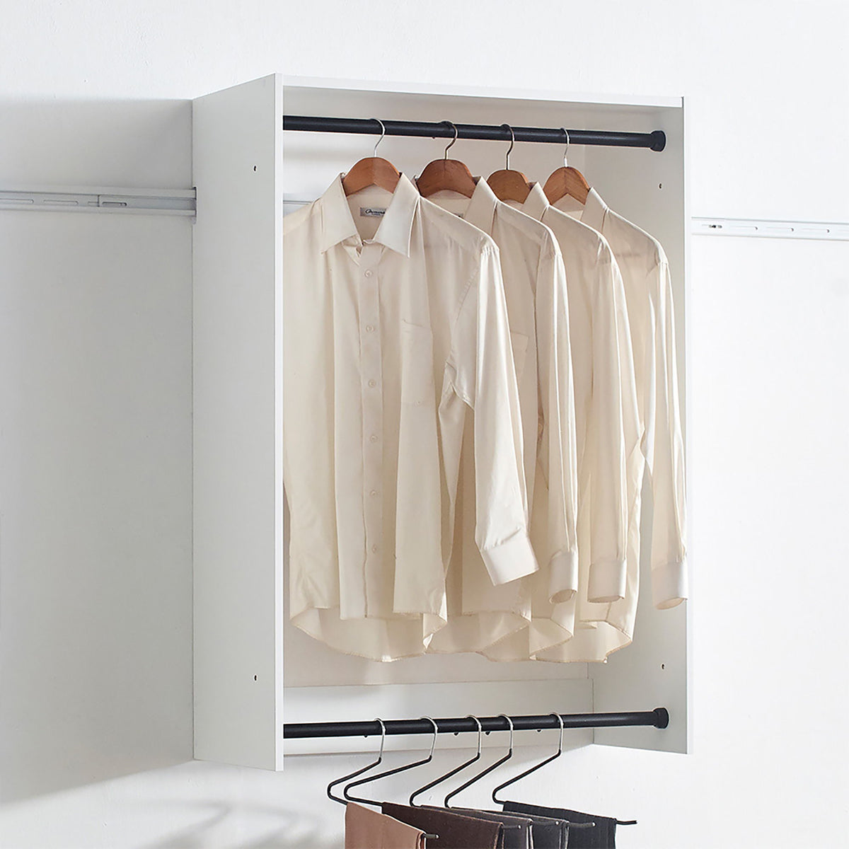 Devi - Wall Mounted Wood Closet System With Modular Units