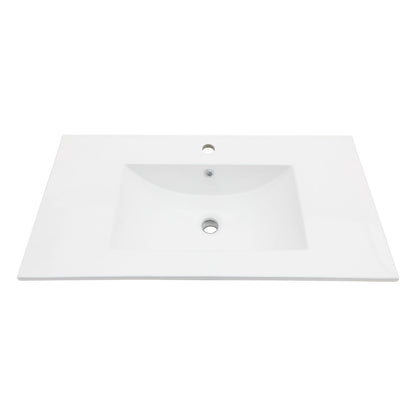 Premium Rectangular Vanity Top With Single Faucet Hole And Overflow