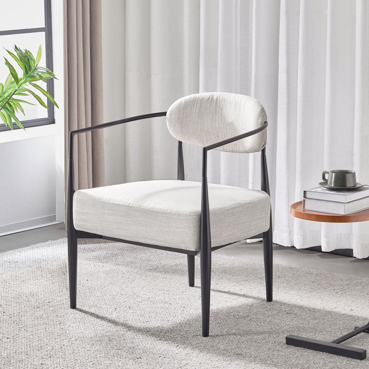 Modern Upholstered Accent Armchair With Pocket Spring Seat