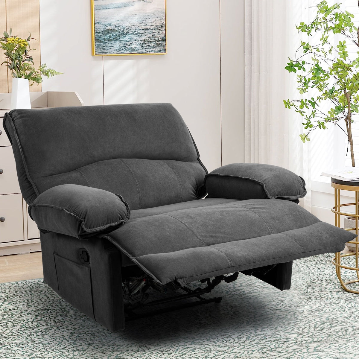 Oversized Manual Recliner Chair Sofa For Living Room
