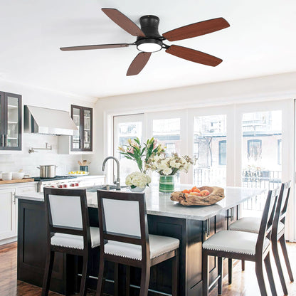 42" Ceiling Fan With Light, Tri Color Dimmable, DC Motor, 5 Blades
